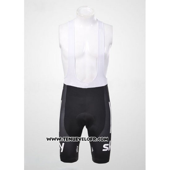 2012 Maillot Ciclismo Sky Noir et Azur Manches Courtes et Cuissard